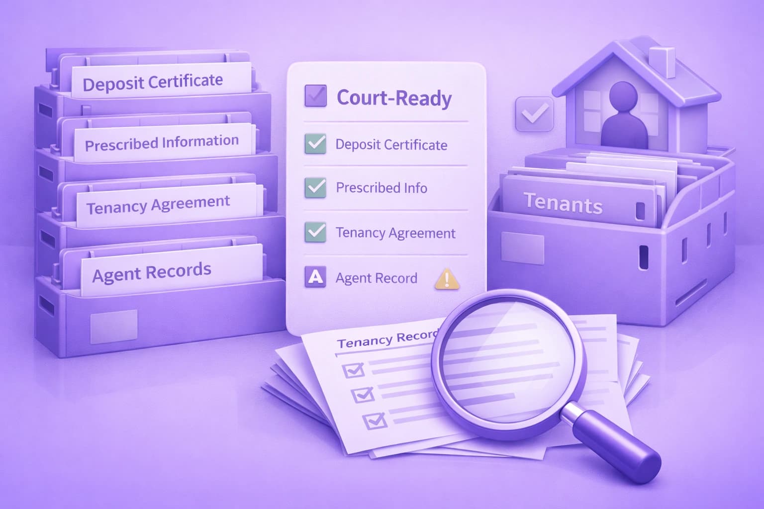 Landlord organising tenancy records and claim evidence