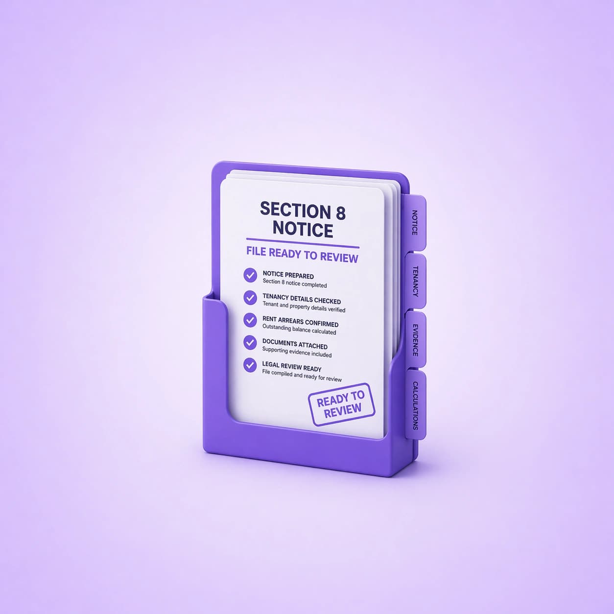 Section 8 notice file ready to review
