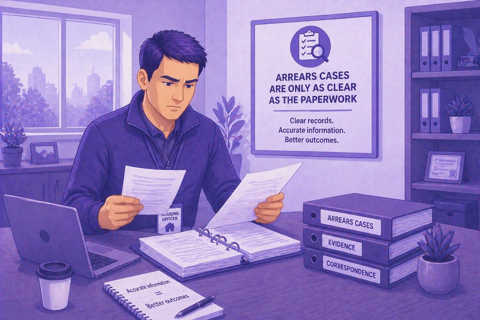 Arrears paperwork and rent schedule illustration