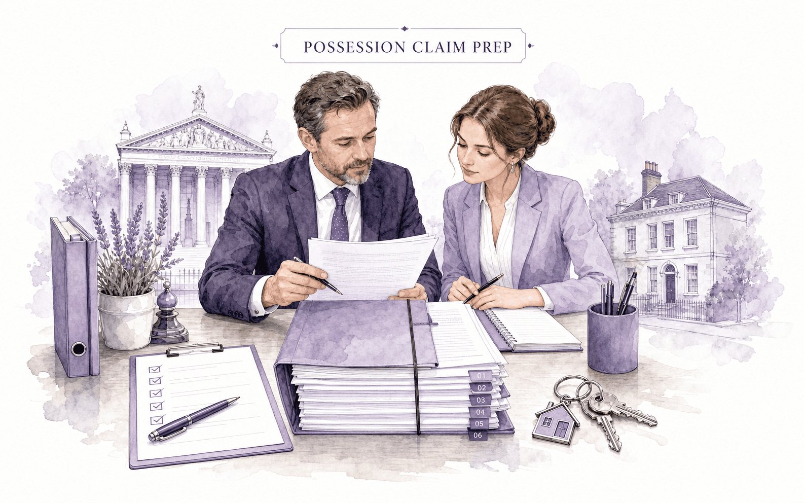 Landlord preparing urgent possession claim documents