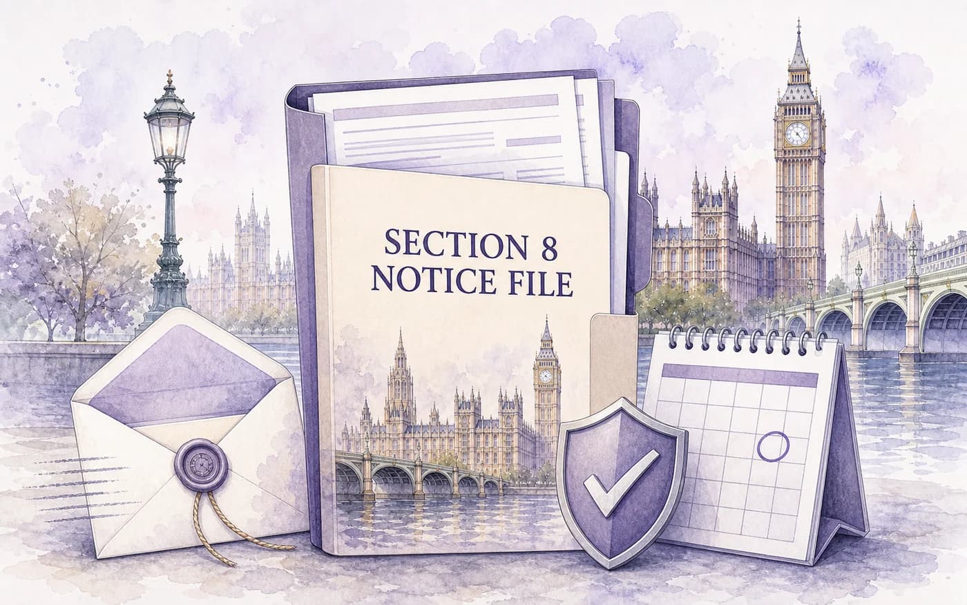 Watercolor Section 8 notice file with service and date-checking documents