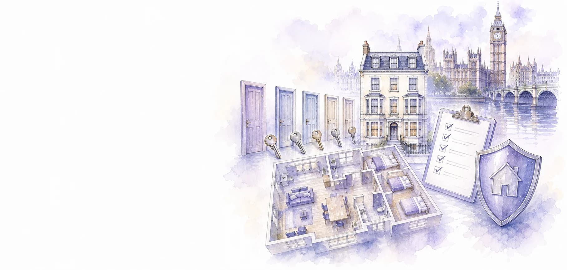 HMO and shared-house agreement with communal-space and safety themes