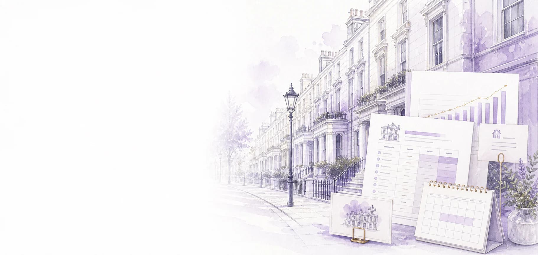 Watercolor illustration for Landlord Heaven landlord documents