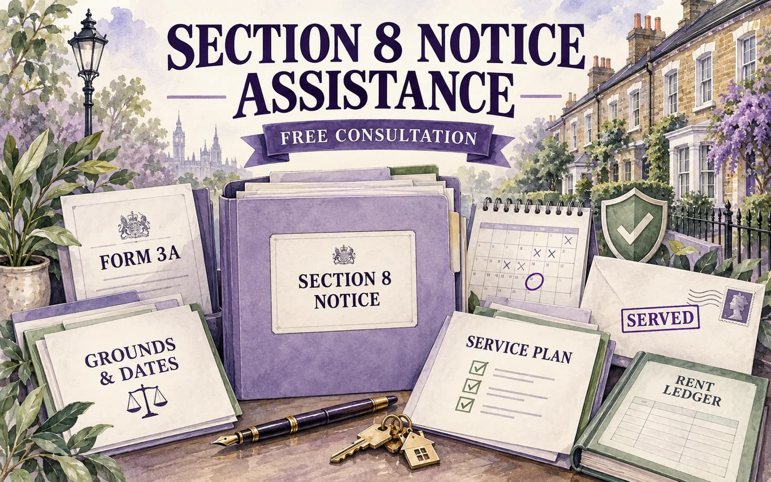 Section 8 Notice Assistance with Form 3A, grounds and dates, service plan and rent ledger