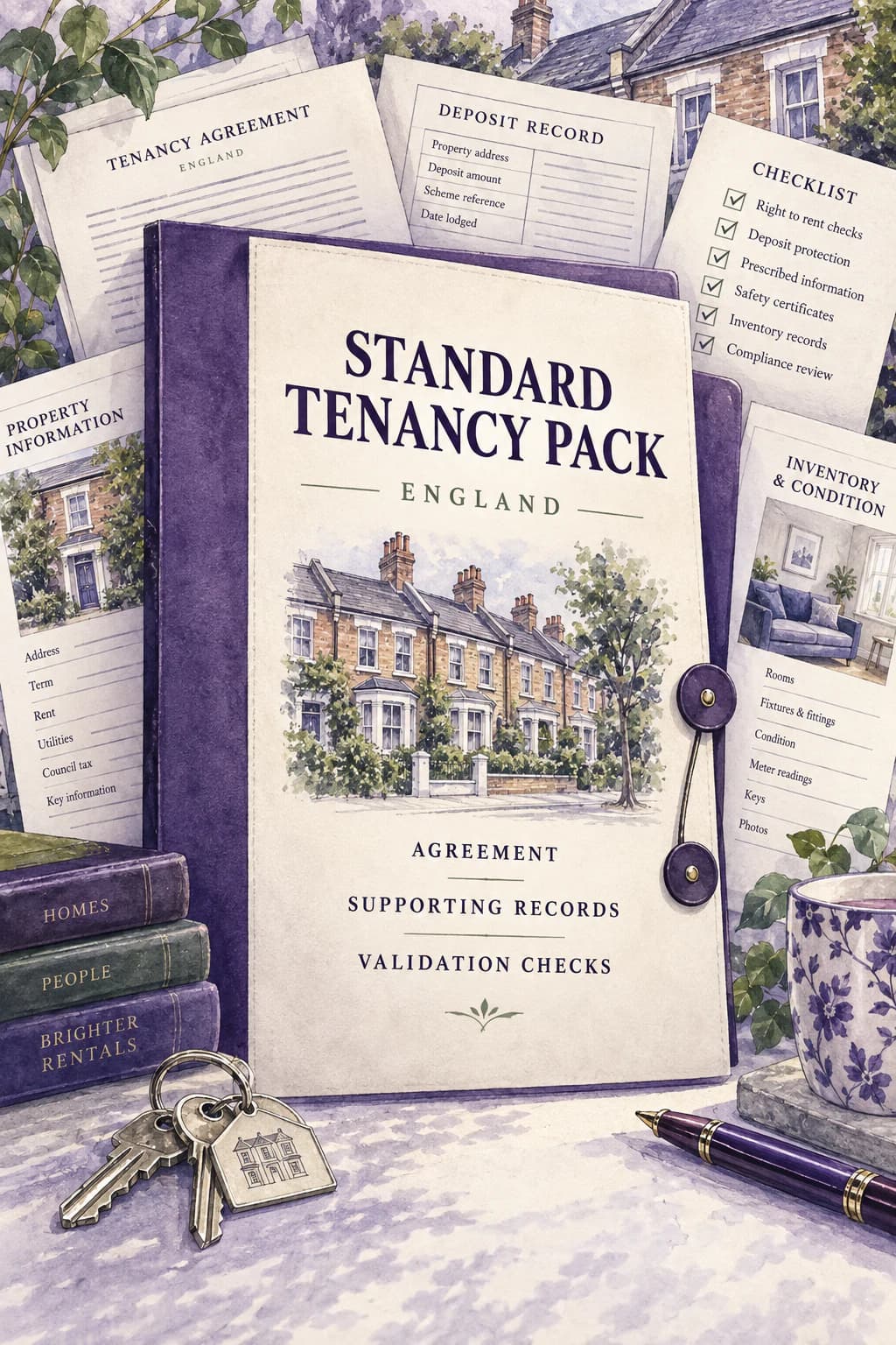 Standard Tenancy Pack for England with agreement, supporting records and validation checks