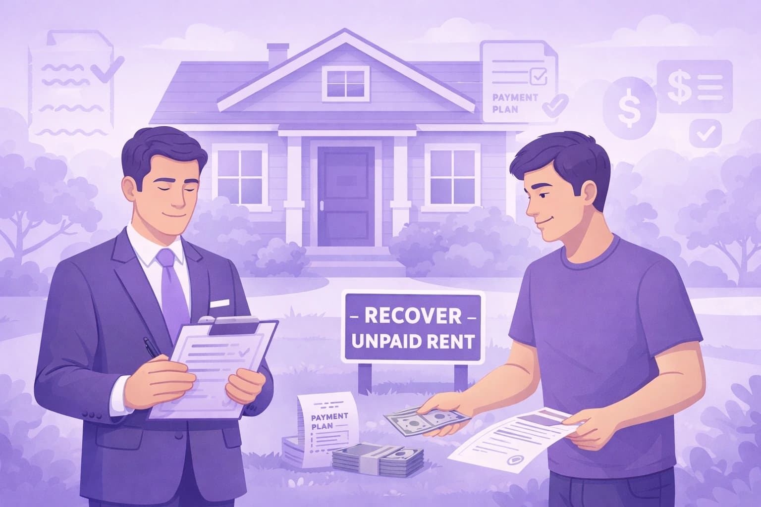 Recover unpaid rent process step