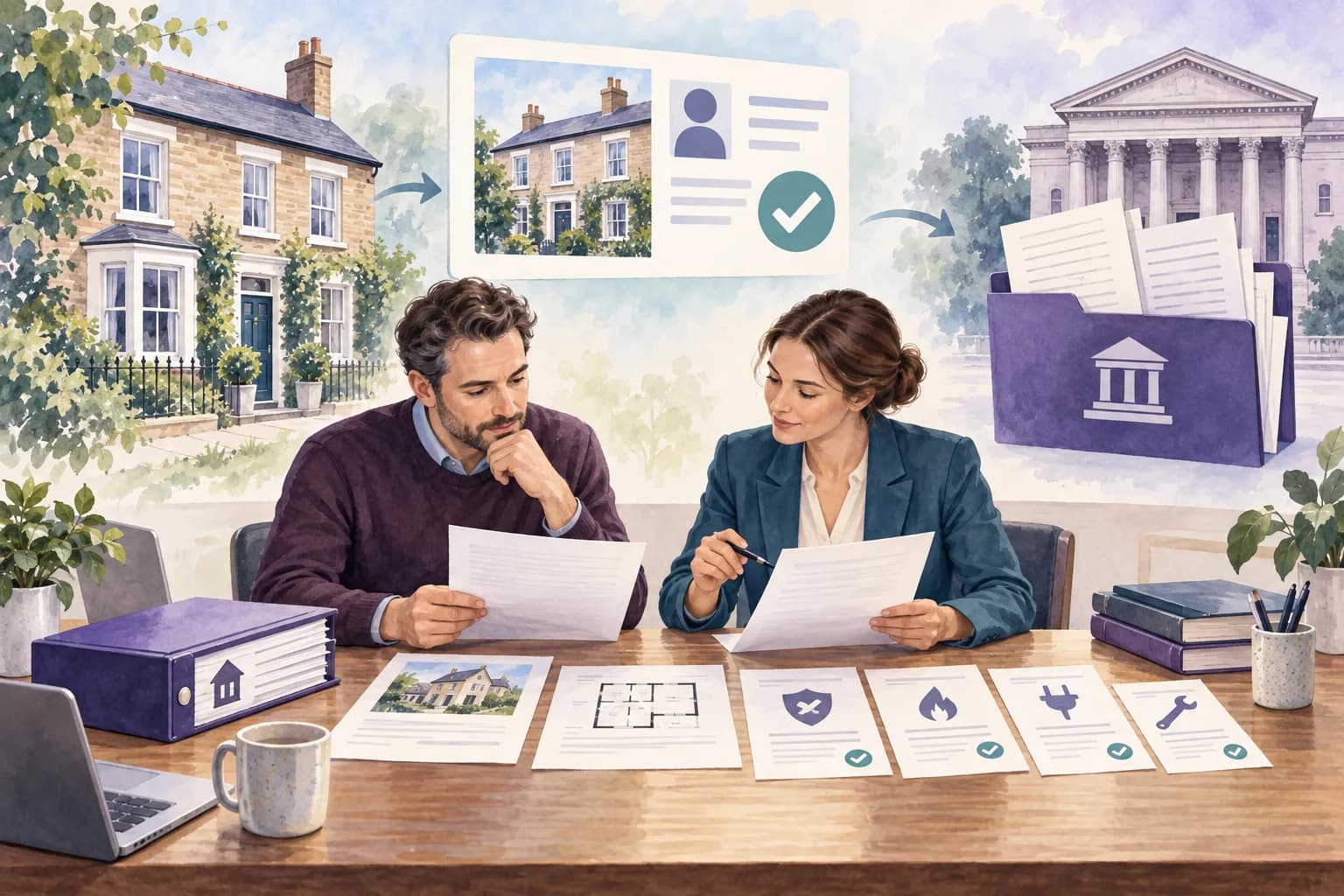 Landlord and property professional checking registration, advertising and possession documents