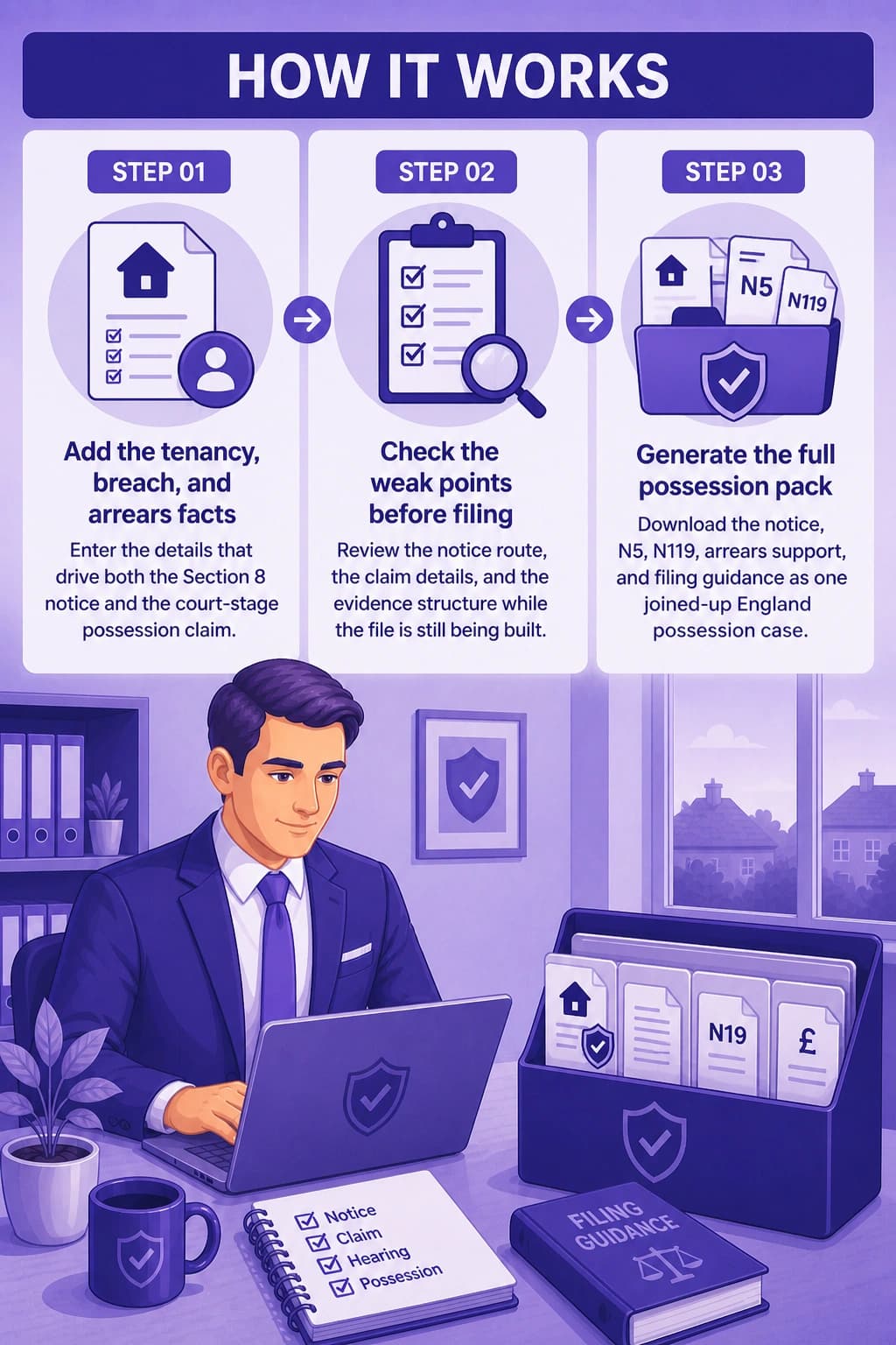 How the complete Section 8 pack works from notice to court