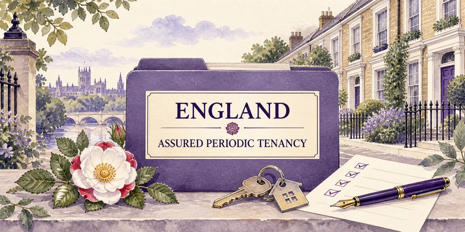 England Assured Periodic Tenancy agreement with property keys and checklist