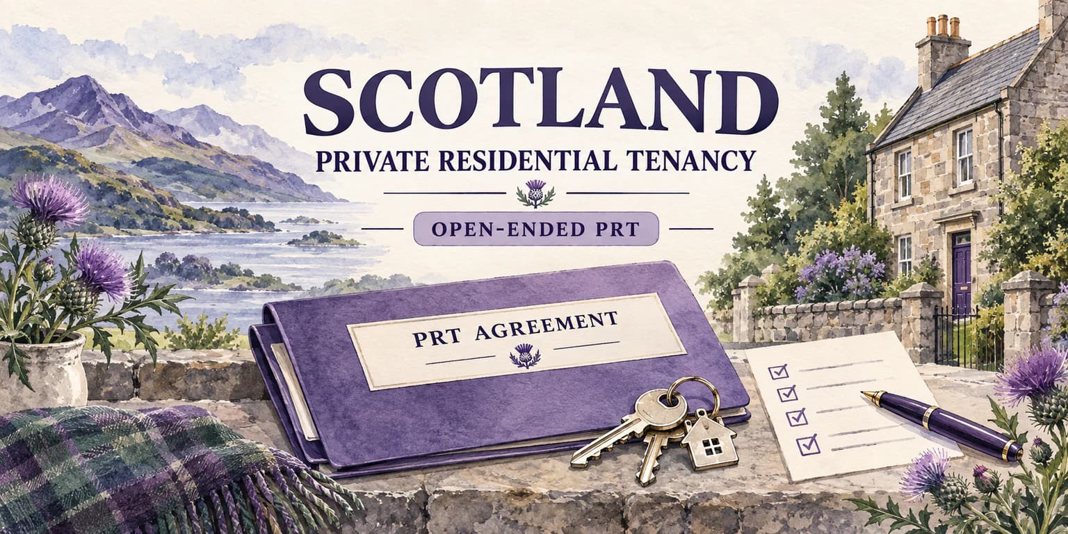 Scotland Private Residential Tenancy agreement labelled open-ended PRT