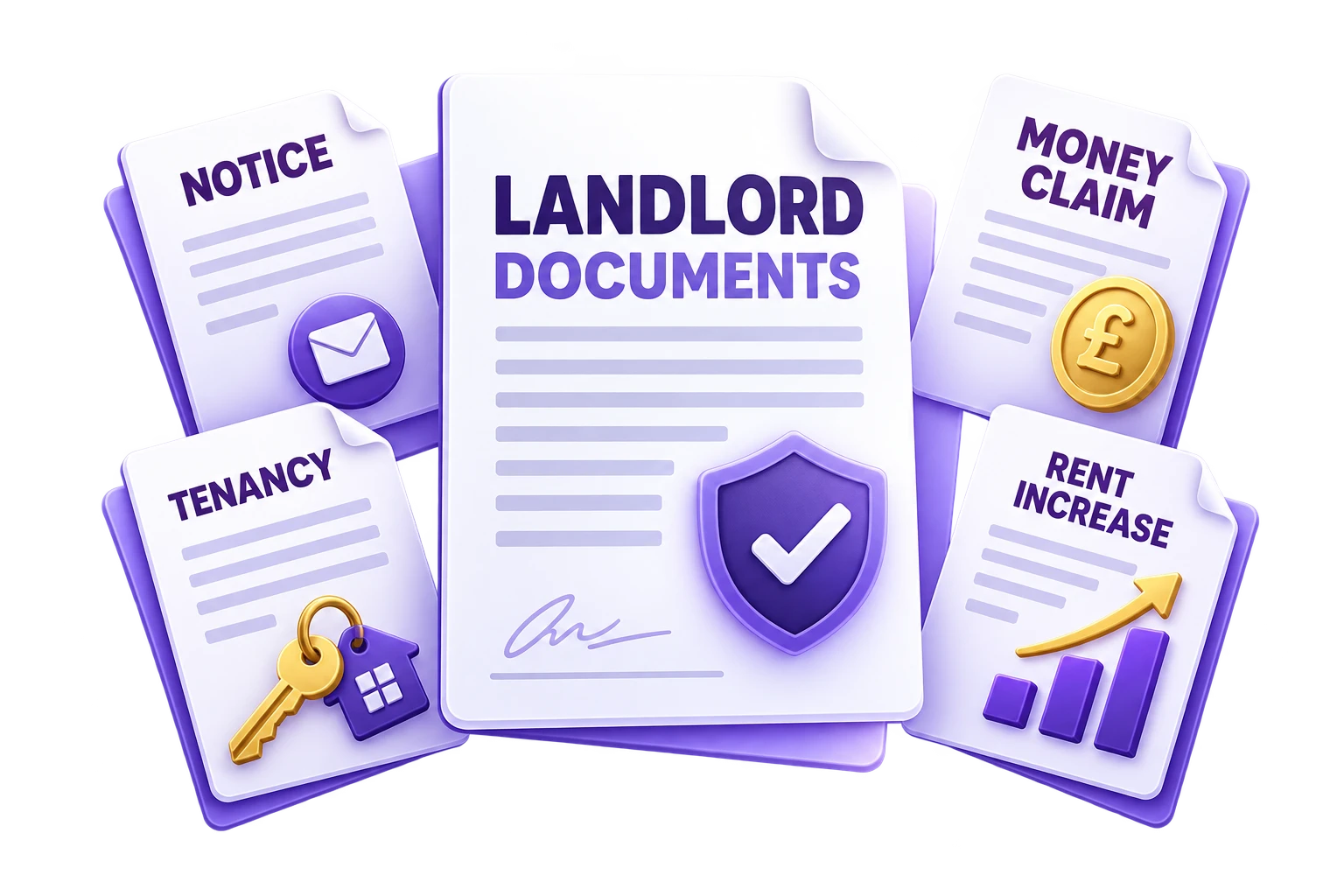 Landlord document routes for notices, money claims, tenancy agreements and rent increases