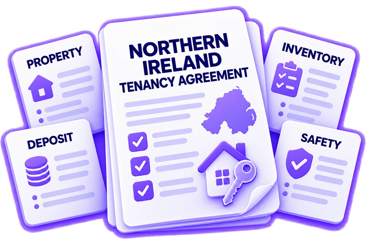 Northern Ireland tenancy agreement pack with property, deposit, inventory and safety documents