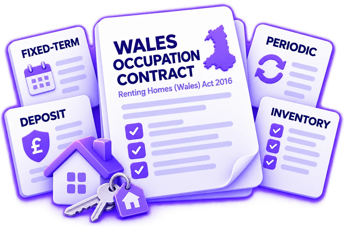 Wales occupation contract pack with fixed-term, periodic, deposit and inventory documents